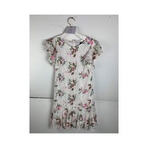 Anthropologie Eva Franco Mini White Butterfly Sleeves Floral Lace Dress
